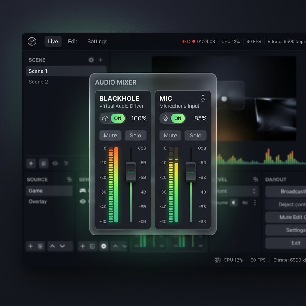 OBS Studio tracking multiple audio sources for call recording