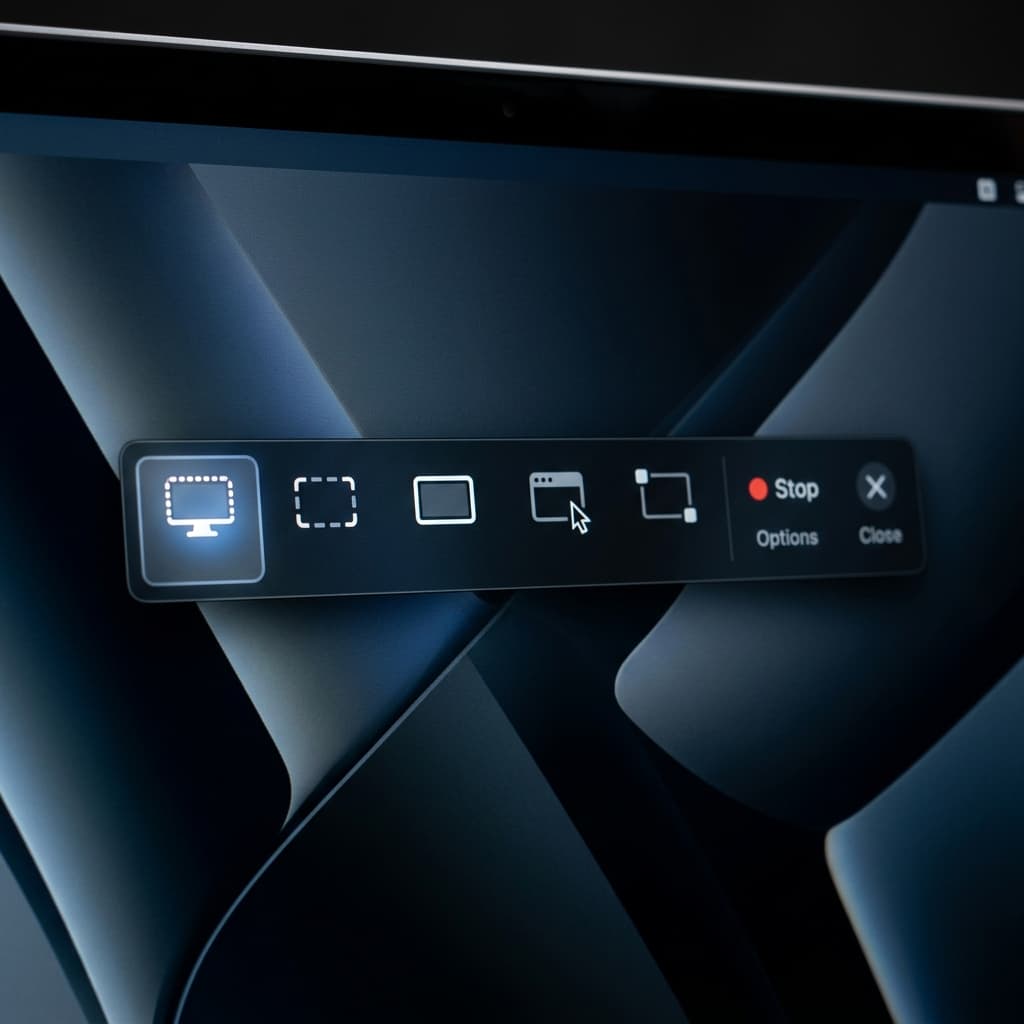 macOS Screenshot Toolbar recording entire screen