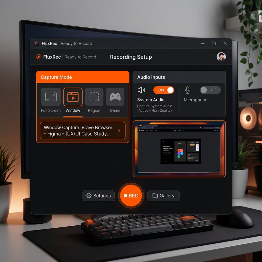 Screenify Studio window capture targeting a browser for live stream recording