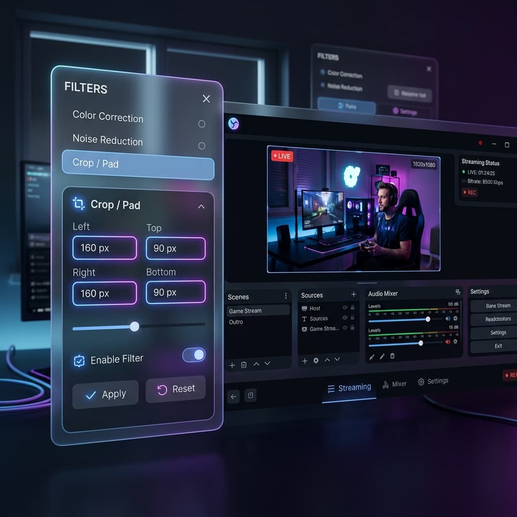 OBS Studio Crop Filter properties panel