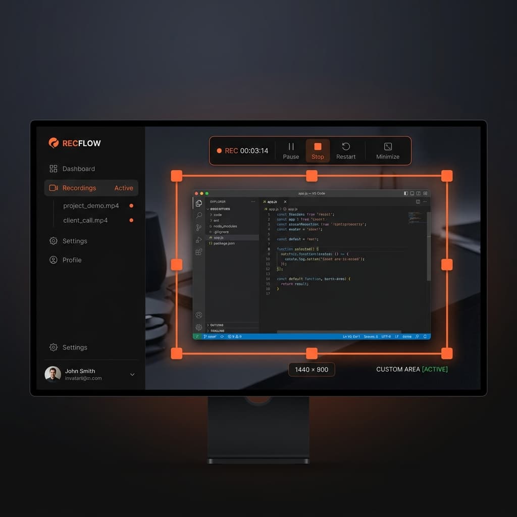 Screenify Studio custom recording bounding box