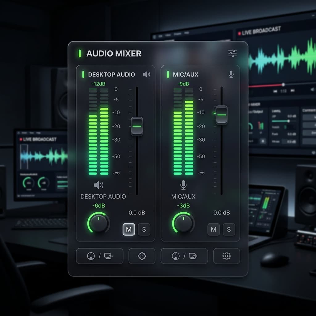 OBS Studio Audio Mixer panel