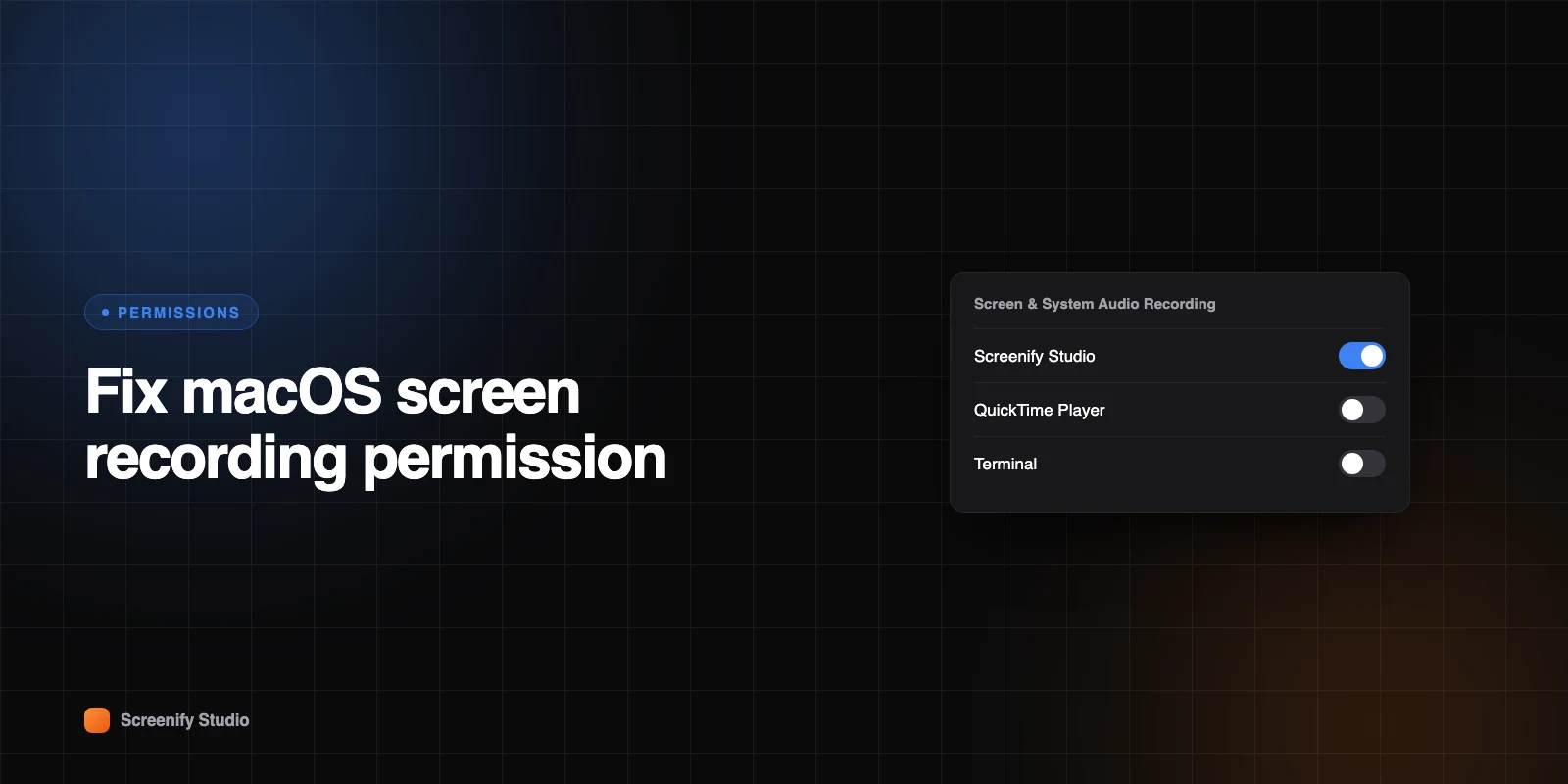 Fix macOS Screen Recording Permission