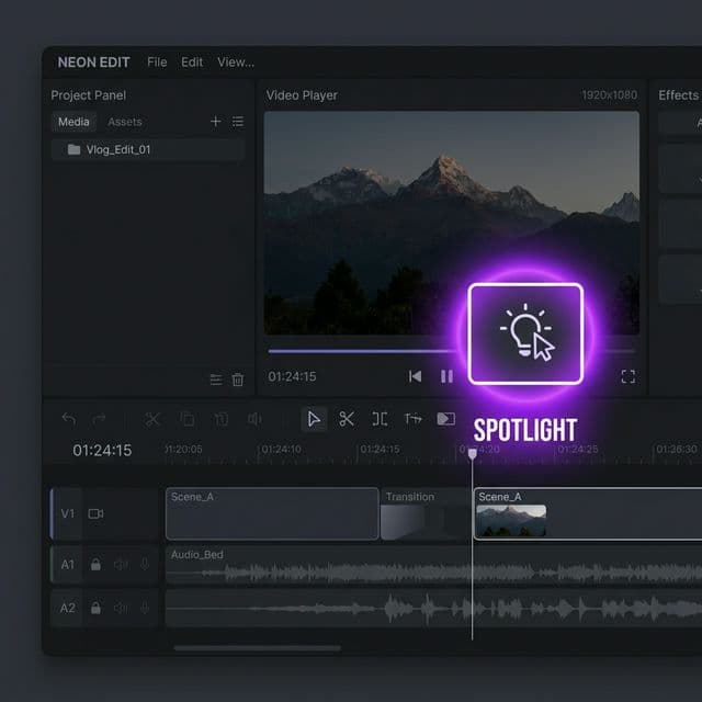 Visual hierarchy with spotlight effects